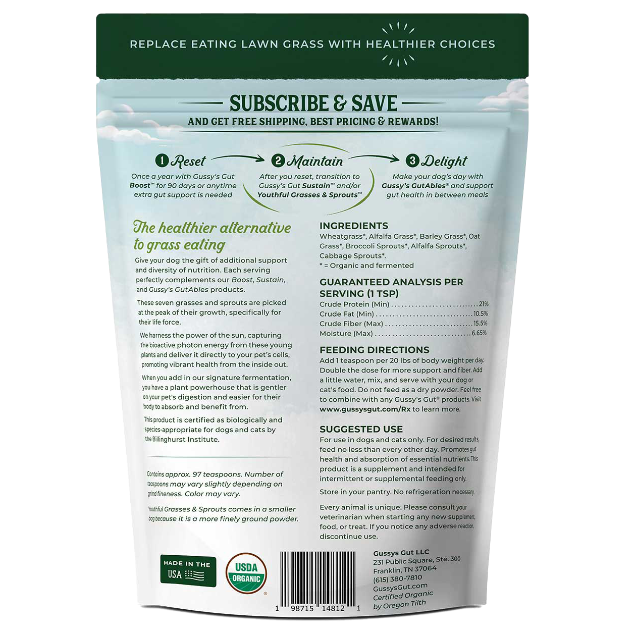 Back view of a product packaging with text and branding on a white background