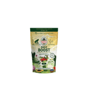 
                  
                    Daily Boost™ supplement bag featuring vibrant packaging with organic ingredients and a focus on health benefits.
                  
                