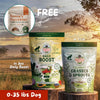 Gussy's Gut Ultimate 30 Day Protocol featuring Daily Boost and Grasses & Sprouts supplements for dogs, with free Gutables treat.